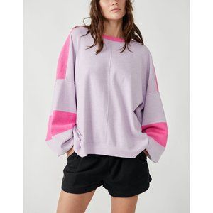 NWT! FP MOVEMENT Uptown Colorblock Pullover / Lilac Aurora Combo Medium